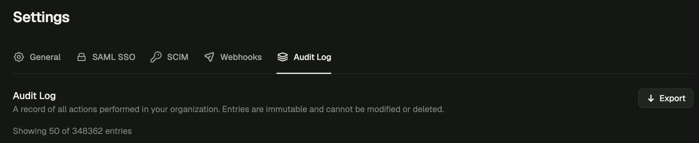 Log Exports for Audits