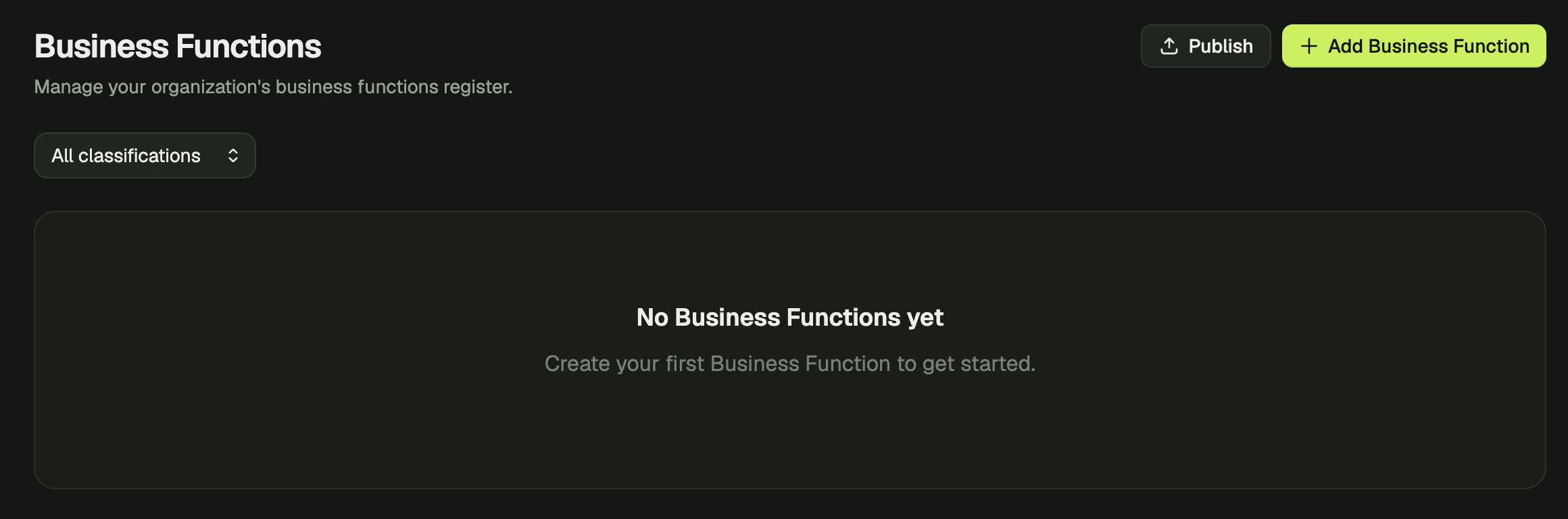DORA Business Functions Register