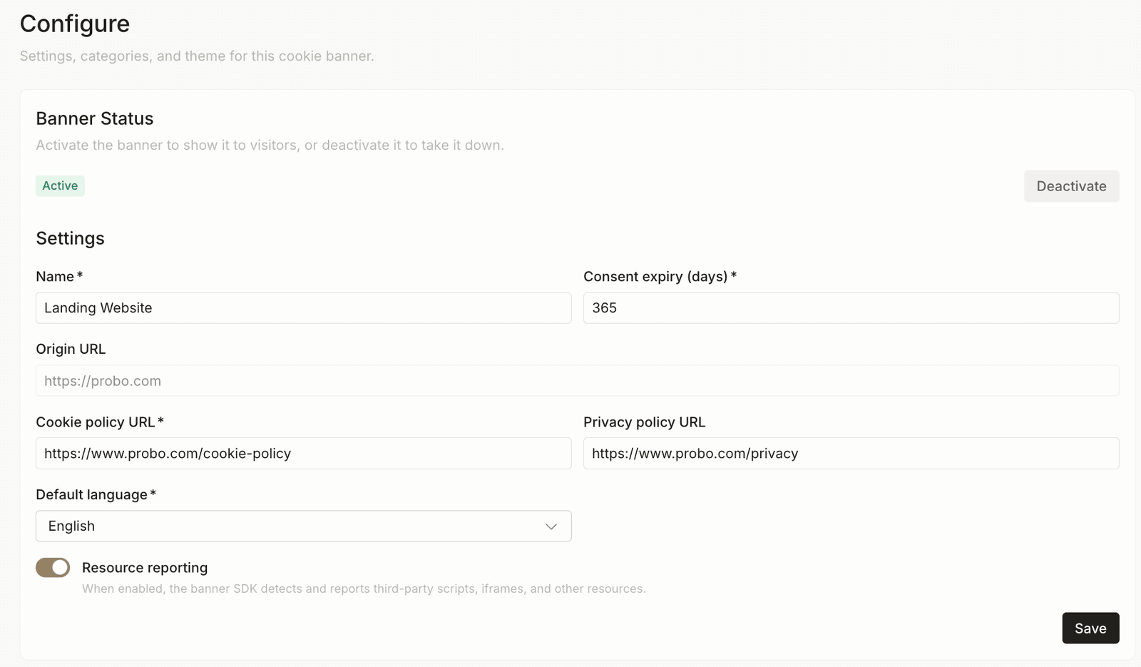 A clearer cookie banner setup screenshot 1