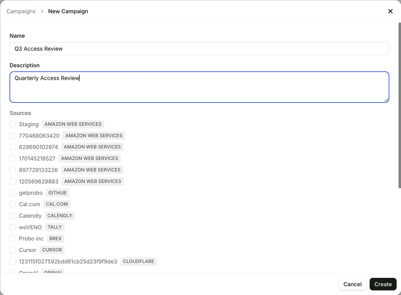 Connector names carry into access reviews screenshot