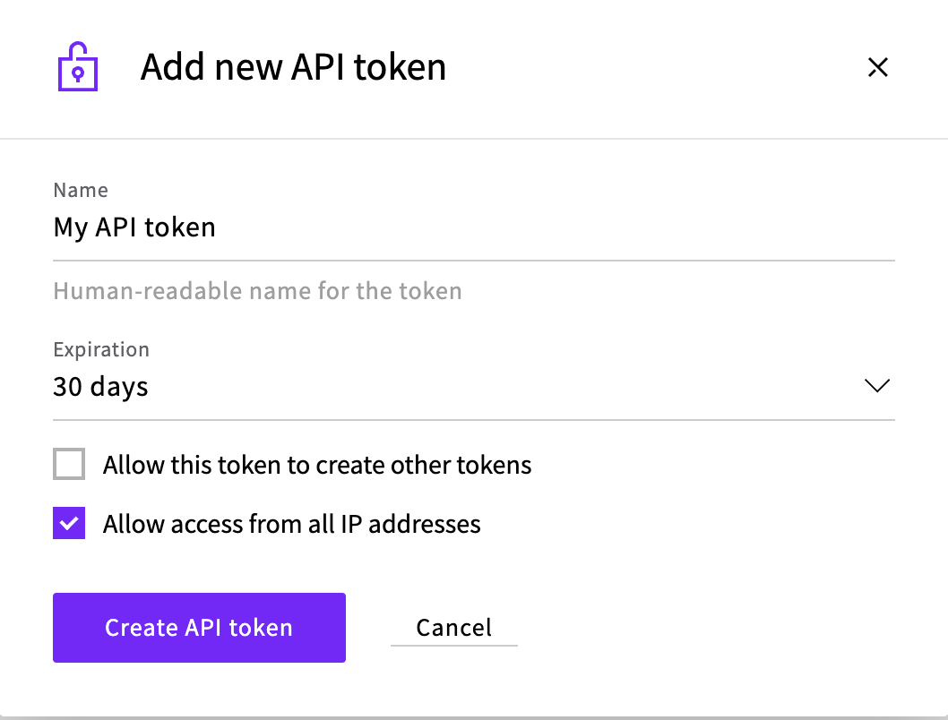 Creating an API token in the UpCloud Control Panel